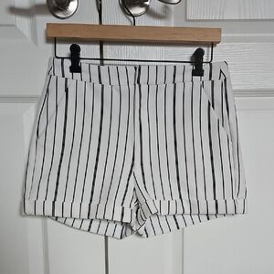 Striped Black and White Women's Shorts